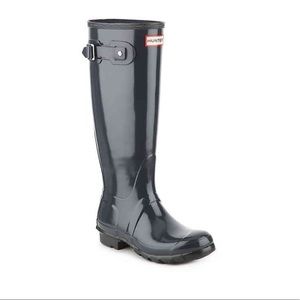 Hunter Original Tall Rain Boots, Navy size 8